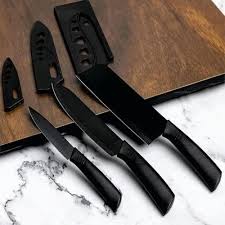 3-Piece Professional Kitchen Knife Set – Black Edition